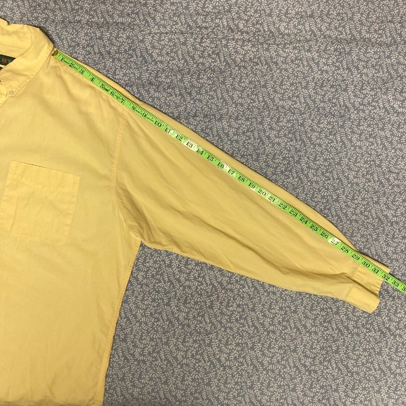 J Crew‎ Mens XL Yellow Cotton Long Sleeve Button Down Casual Shirt - Picture 6 of 14